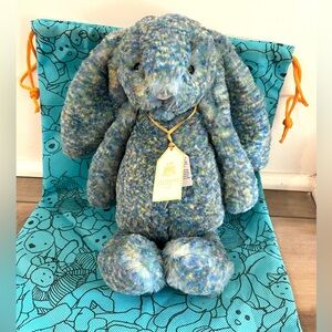 Jellycat Bashful Luxe Bunny Azure Medium HTF OOS With Dust Bag 100%Authentic NWT